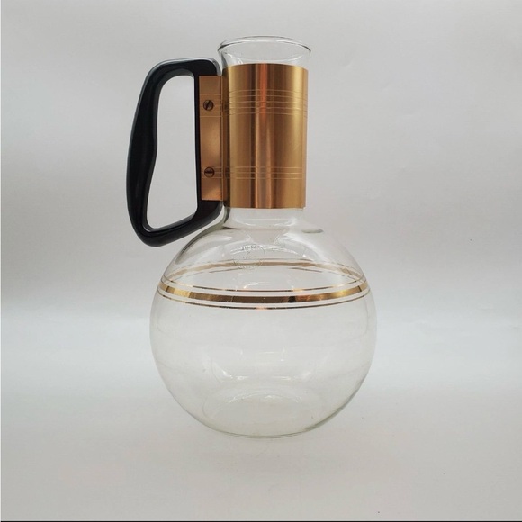 Pyrex Other - Pyrex MCM 1960’s Coffee Carafe with Gold and Black Accents